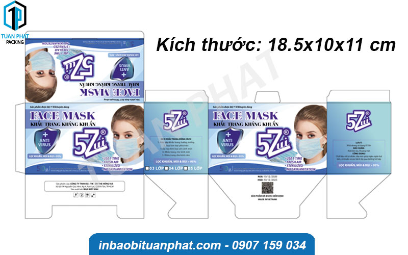 Công ty TNHH In Bao Bì Tuấn Phát in hộp khẩu trang y tế giá rẻ